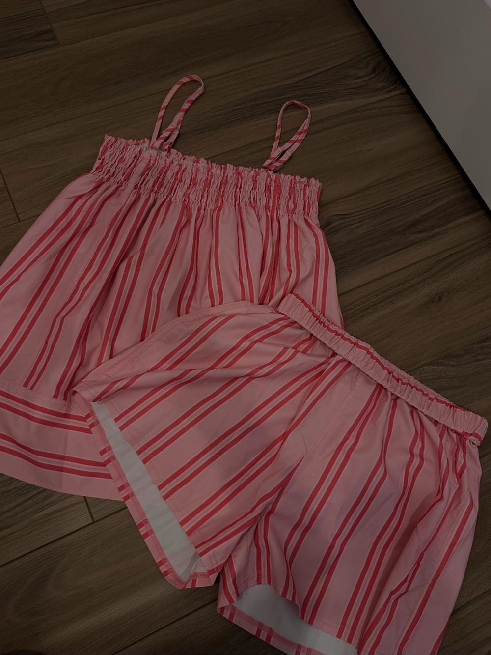 Women’s Pink Striped Set - Tank & Shorts